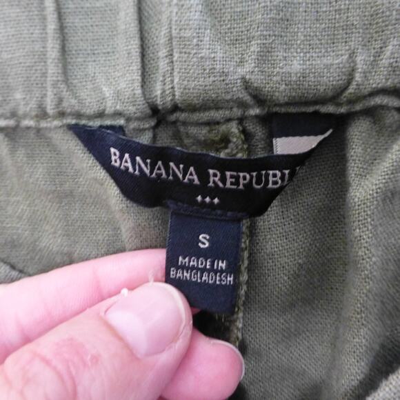 Banana Republic Shorts Womens Small Linen Blend Pull On Green Casual - Picture 3 of 7